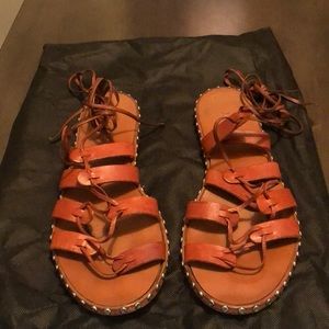 Studded J.Crew Tie-up Sandals